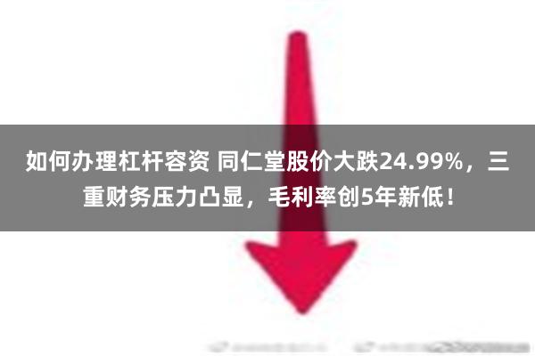 如何办理杠杆容资 同仁堂股价大跌24.99%，三重财务压力凸显，毛利率创5年新低！