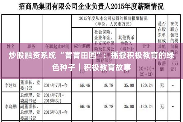 炒股融资系统 “菁菁田园”：播撒积极教育的绿色种子｜积极教育故事