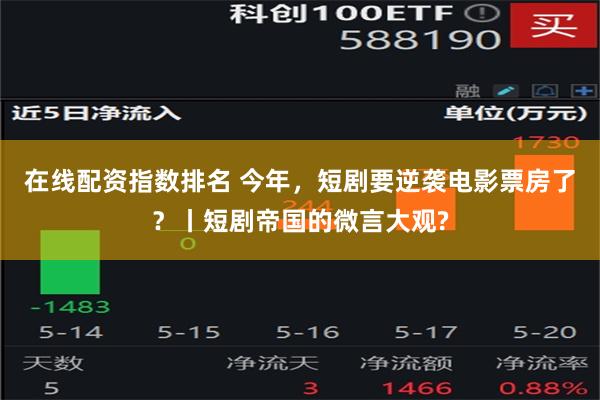 在线配资指数排名 今年，短剧要逆袭电影票房了？丨短剧帝国的微言大观?