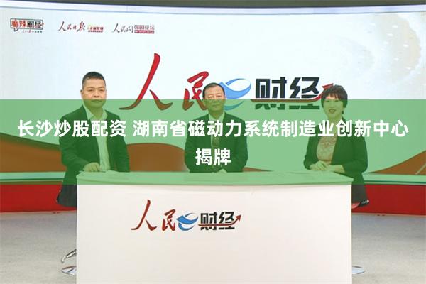 长沙炒股配资 湖南省磁动力系统制造业创新中心揭牌